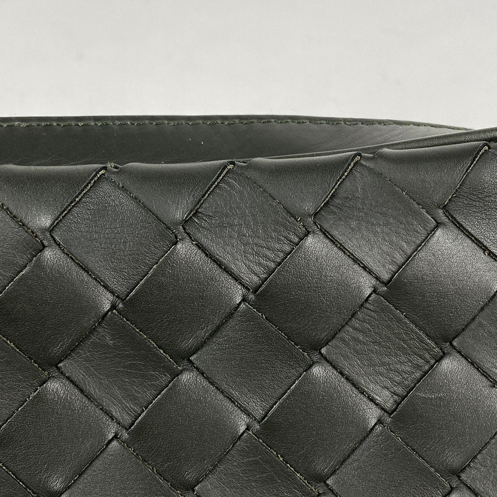 ボッテガヴェネタ イントレチャート セカンドバッグ 編み込み ナッパ クラッチバッグ セカンドバッグ レザー ブラック レディース 【中古】brbag