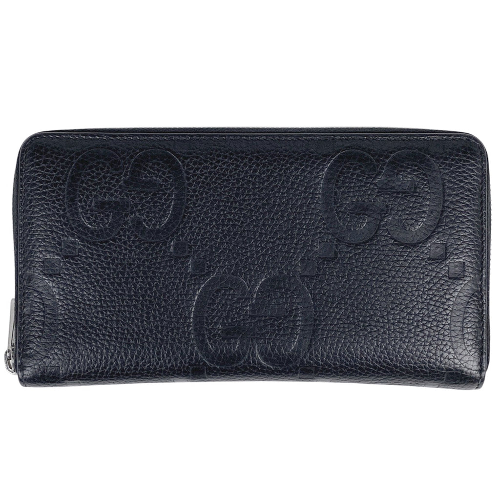 グッチ ジャンボGG ラウンドファスナー 長財布 札入れ 小銭入れ 長財布 レザー ブラック 739482 レディース 【中古】brbag