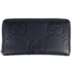 グッチ ジャンボGG ラウンドファスナー 長財布 札入れ 小銭入れ 長財布 レザー ブラック 739482 レディース 【中古】brbag