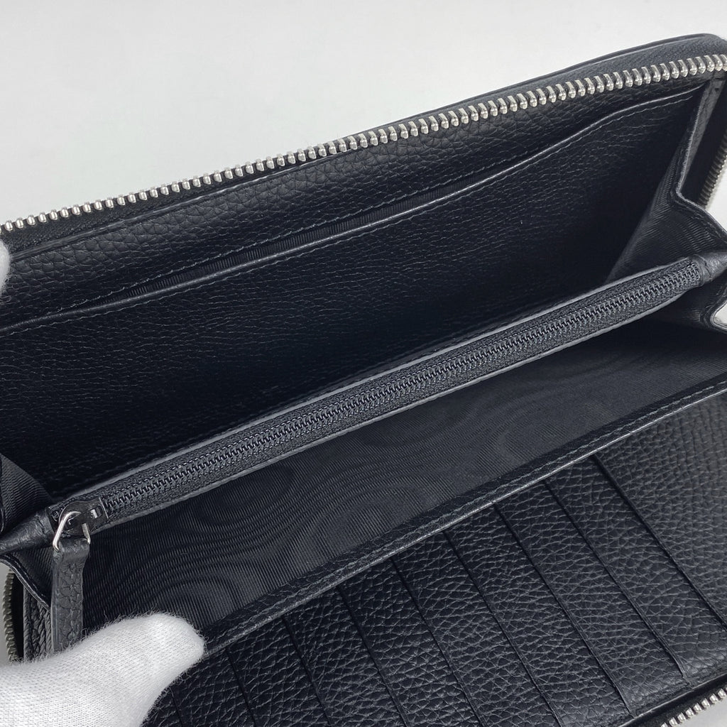 グッチ ジャンボGG ラウンドファスナー 長財布 札入れ 小銭入れ 長財布 レザー ブラック 739482 レディース 【中古】brbag