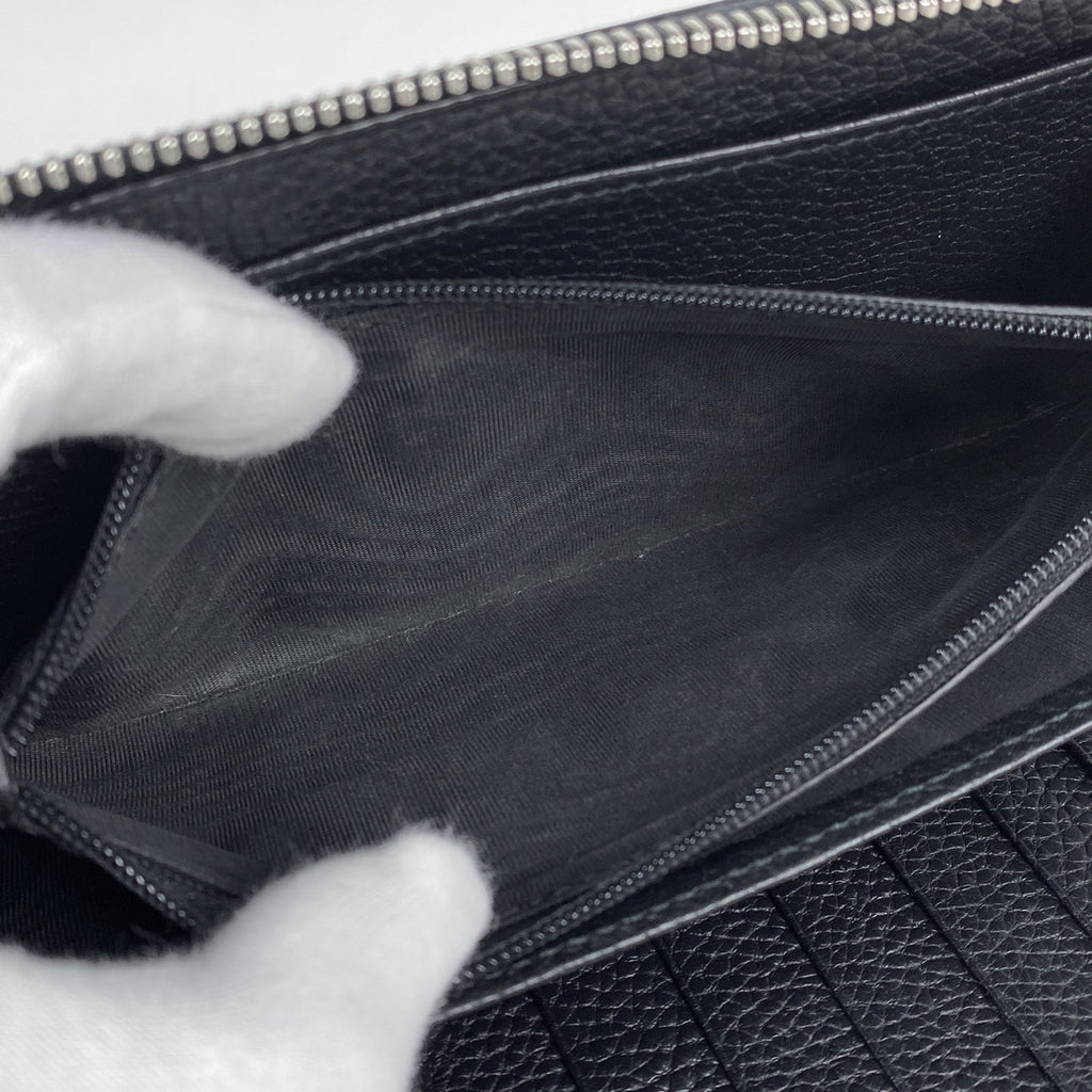 グッチ ジャンボGG ラウンドファスナー 長財布 札入れ 小銭入れ 長財布 レザー ブラック 739482 レディース 【中古】brbag