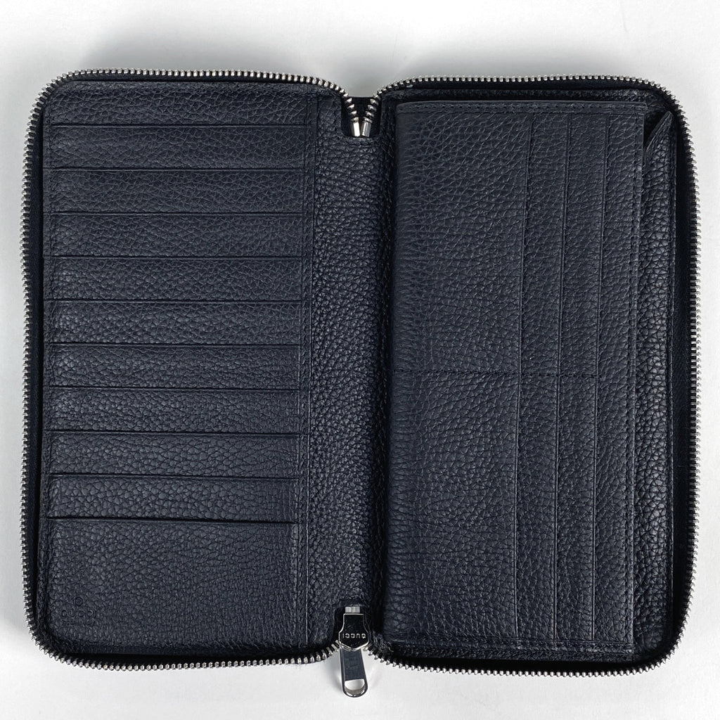 グッチ ジャンボGG ラウンドファスナー 長財布 札入れ 小銭入れ 長財布 レザー ブラック 739482 レディース 【中古】brbag