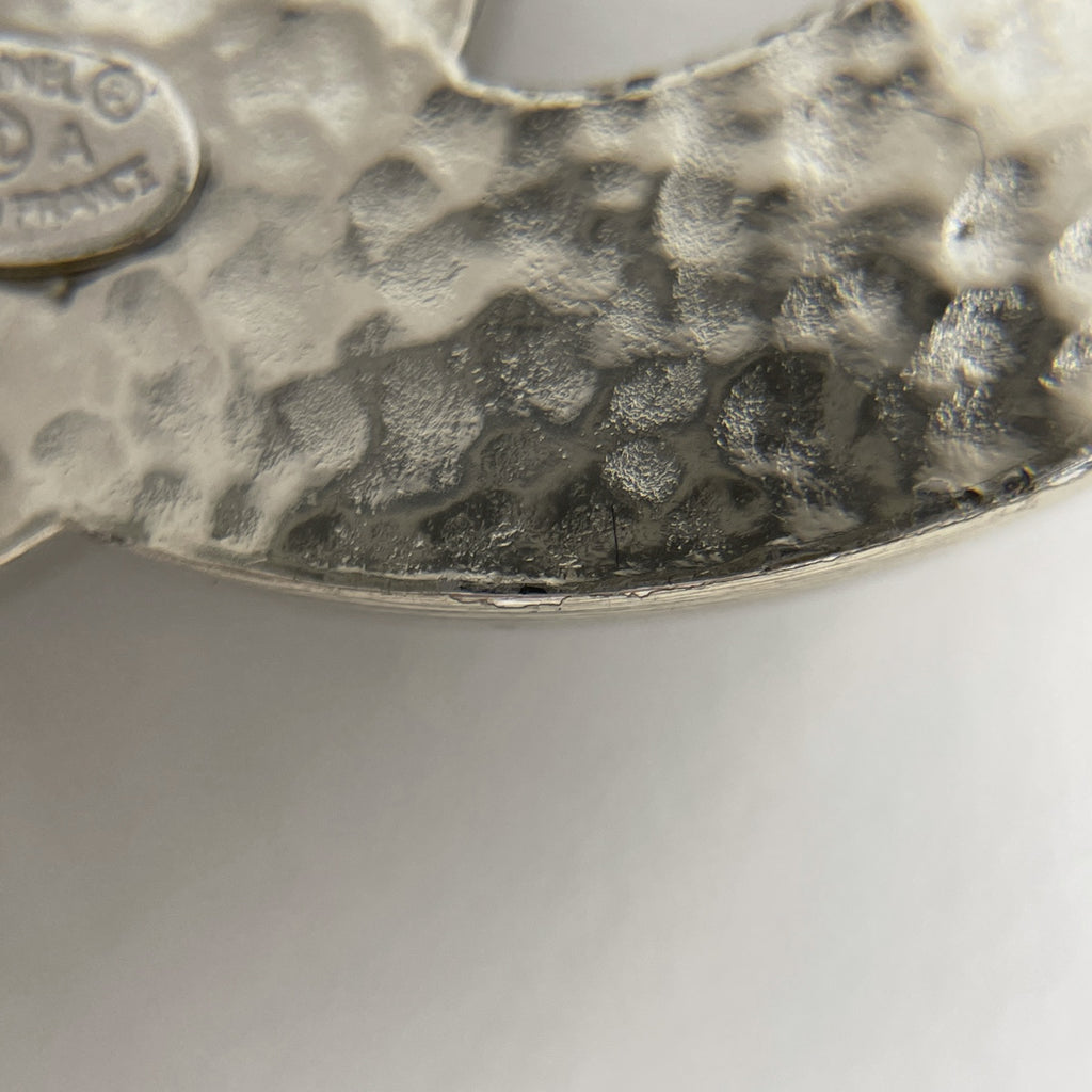 シャネル ココマーク ラインストーン ブローチ CCマーク ブローチ メタル シルバー レディース 【中古】bracc