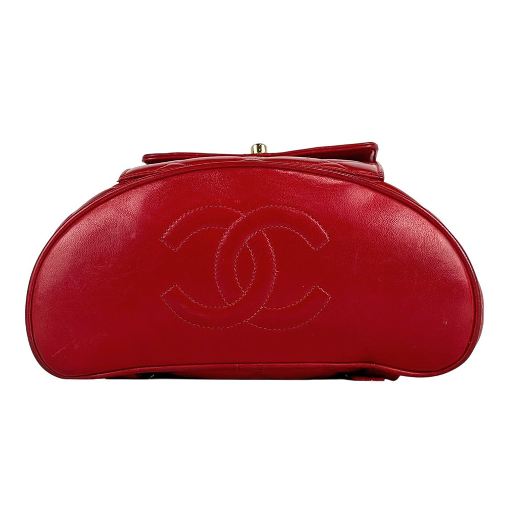 シャネル ココマーク チェーン リュックサック マトラッセ バックパック デイパック リュック レザー レッド レディース 【中古】brbag