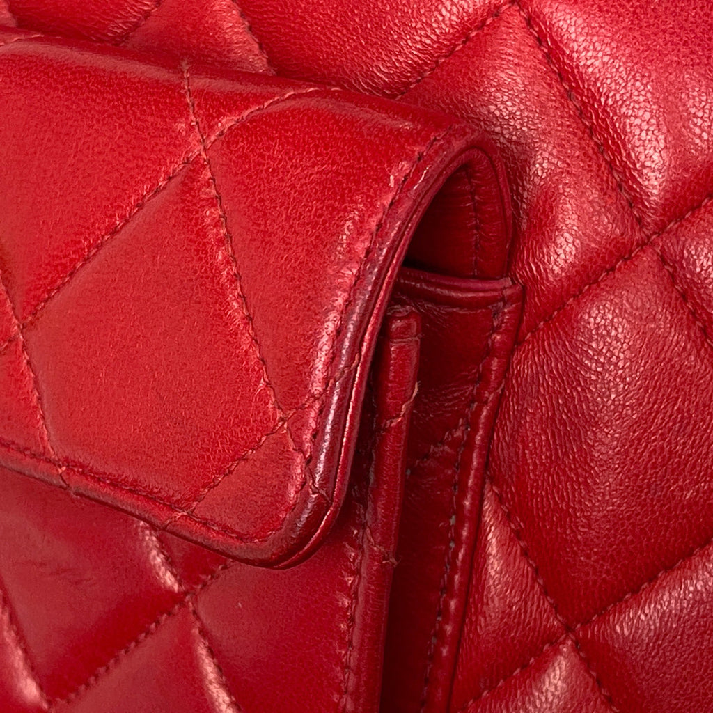 シャネル ココマーク チェーン リュックサック マトラッセ バックパック デイパック リュック レザー レッド レディース 【中古】brbag