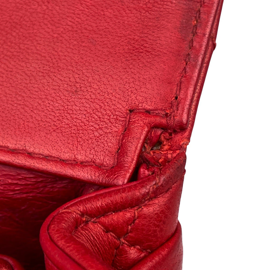 シャネル ココマーク チェーン リュックサック マトラッセ バックパック デイパック リュック レザー レッド レディース 【中古】brbag