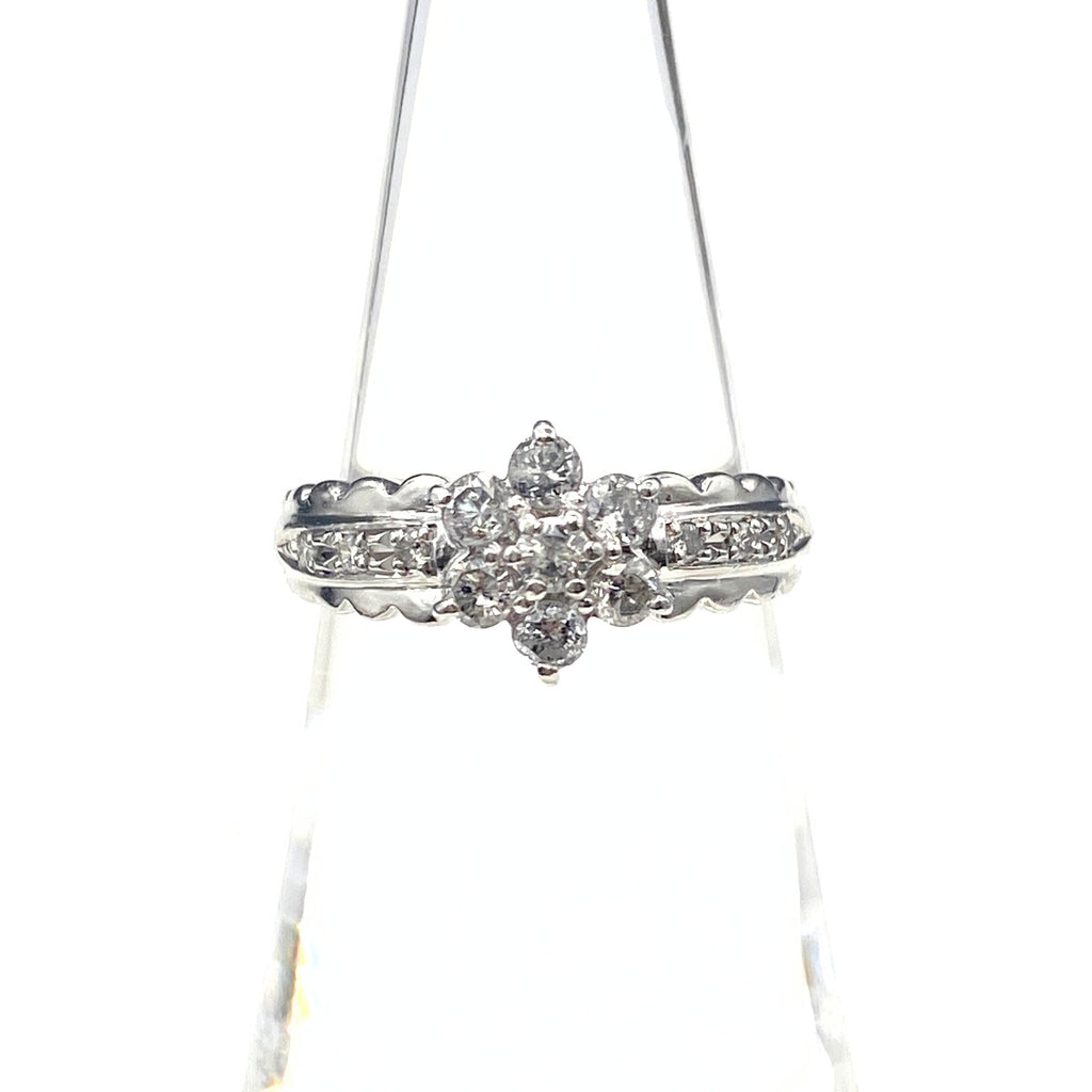 メレダイヤ デザインリング プラチナ 指輪 リング 10号 Pt900 ダイヤモンド レディース 【中古】nbjwl