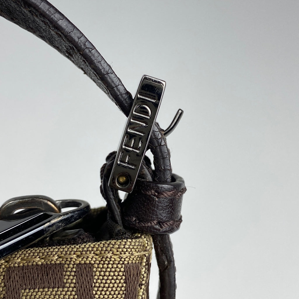 フェンディ ズッキーノ柄 ショルダーバッグ ワンショルダー ハンドバッグ 肩掛け ショルダーバッグ キャンバス ブラウン レディース 【中古】brbag