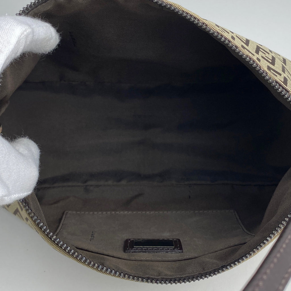 フェンディ ズッキーノ柄 ショルダーバッグ ワンショルダー ハンドバッグ 肩掛け ショルダーバッグ キャンバス ブラウン レディース 【中古】brbag