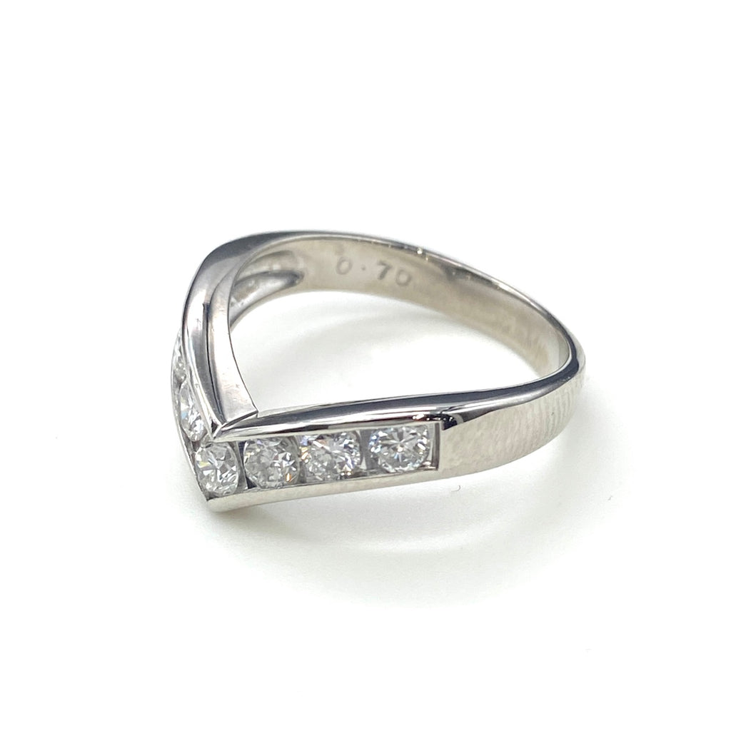 メレダイヤ デザインリング プラチナ 指輪 リング 11号 Pt900 ダイヤモンド レディース 【中古】nbjwl