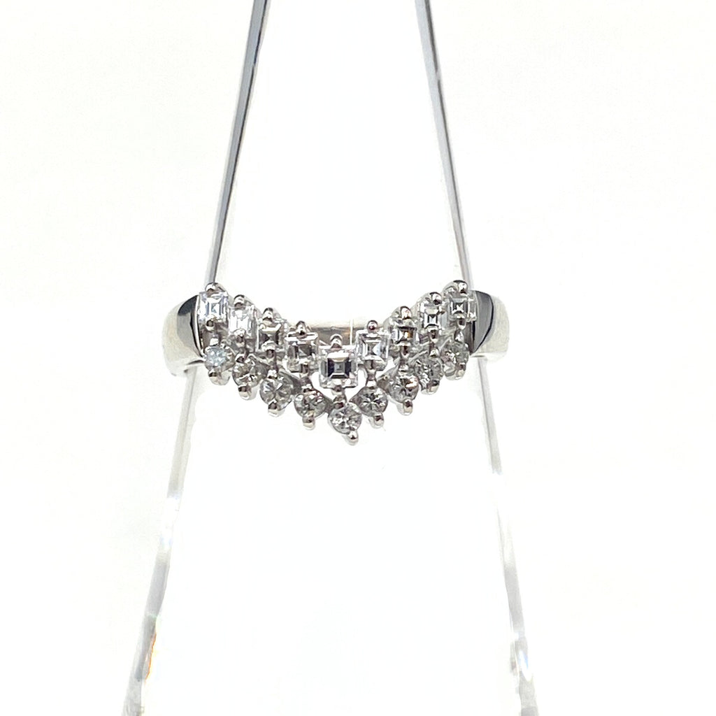 メレダイヤ デザインリング プラチナ 指輪 リング 10.5号 Pt900 ダイヤモンド レディース 【中古】nbjwl