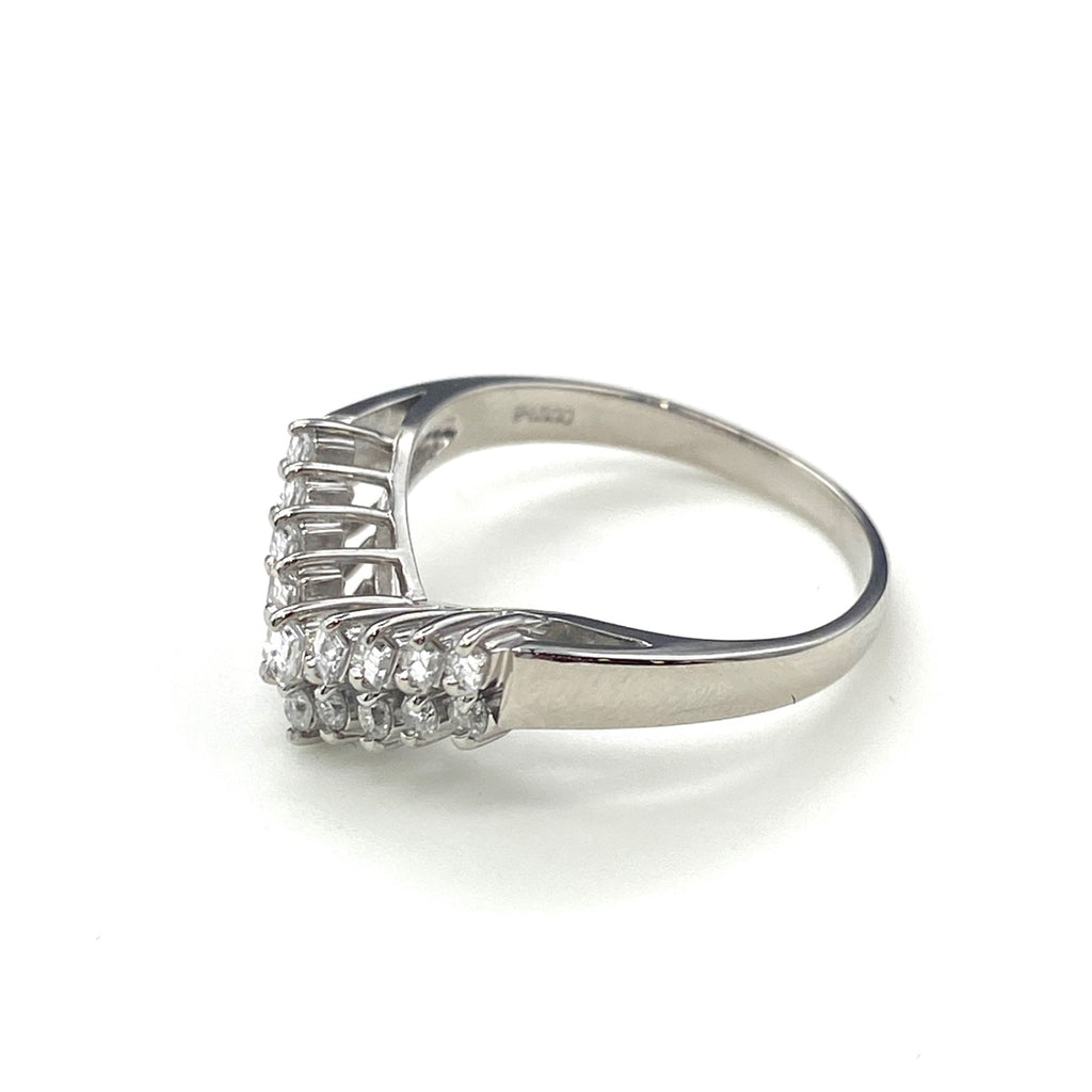 メレダイヤ デザインリング プラチナ 指輪 リング 10.5号 Pt900 ダイヤモンド レディース 【中古】nbjwl