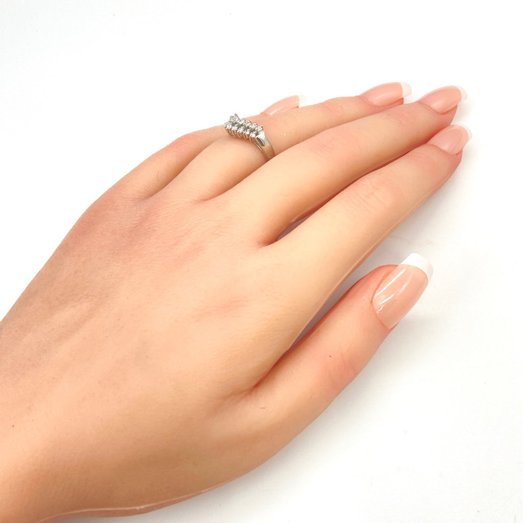 メレダイヤ デザインリング プラチナ 指輪 リング 10.5号 Pt900 ダイヤモンド レディース 【中古】nbjwl