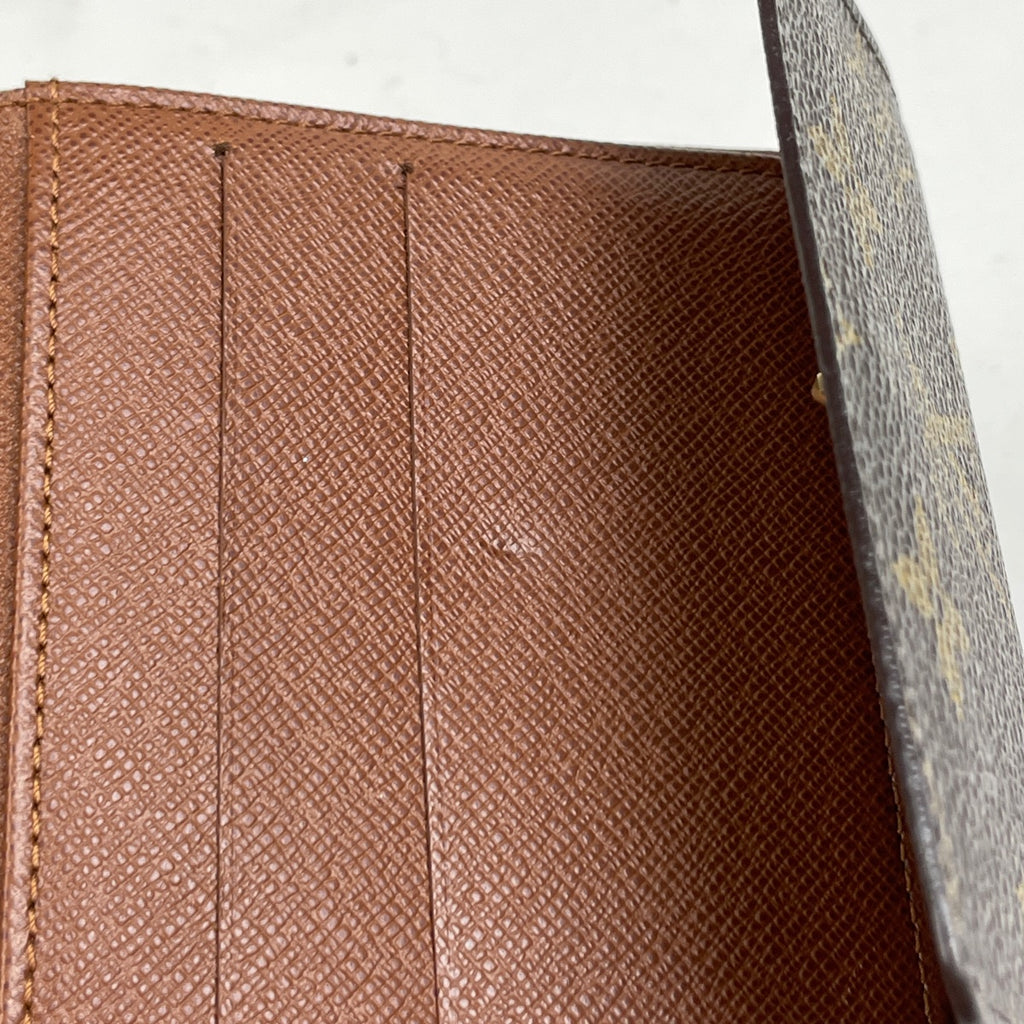 ルイ・ヴィトン ポルト モネ ビエ カルト クレディ 小銭入れ 札入れ Wホック 三つ折り財布 モノグラム ブラウン M61652 レディース 【中古】brbag