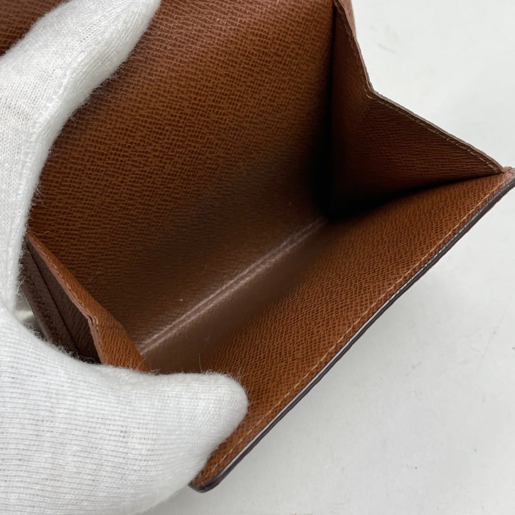 ルイ・ヴィトン ポルト モネ ビエ カルト クレディ 小銭入れ 札入れ Wホック 三つ折り財布 モノグラム ブラウン M61652 レディース 【中古】brbag