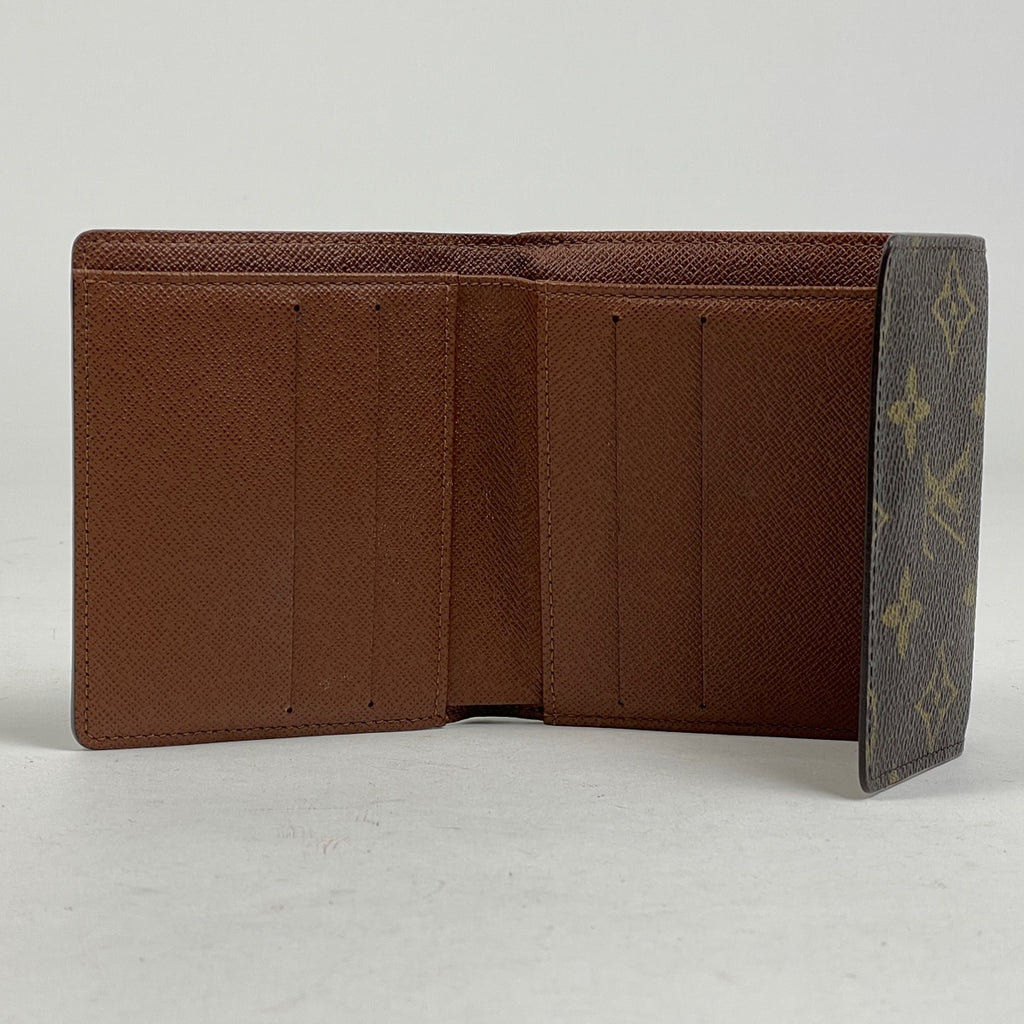 ルイ・ヴィトン ポルト モネ ビエ カルト クレディ 小銭入れ 札入れ Wホック 三つ折り財布 モノグラム ブラウン M61652 レディース 【中古】brbag