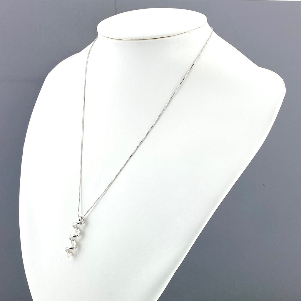 メレダイヤ デザインネックレス WG ホワイトゴールド ペンダント ネックレス K18 WG ダイヤモンド レディース 【中古】nbjwl