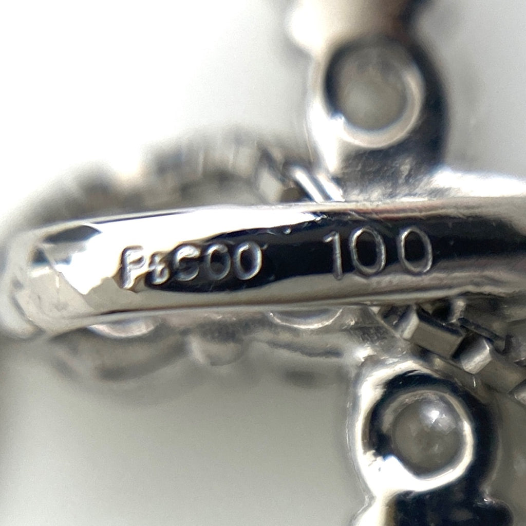 クロスモチーフ ネックレス プラチナ ペンダント メレダイヤ 十字架 ネックレス Pt900 Pt850 ダイヤモンド レディース 【中古】nbjwl