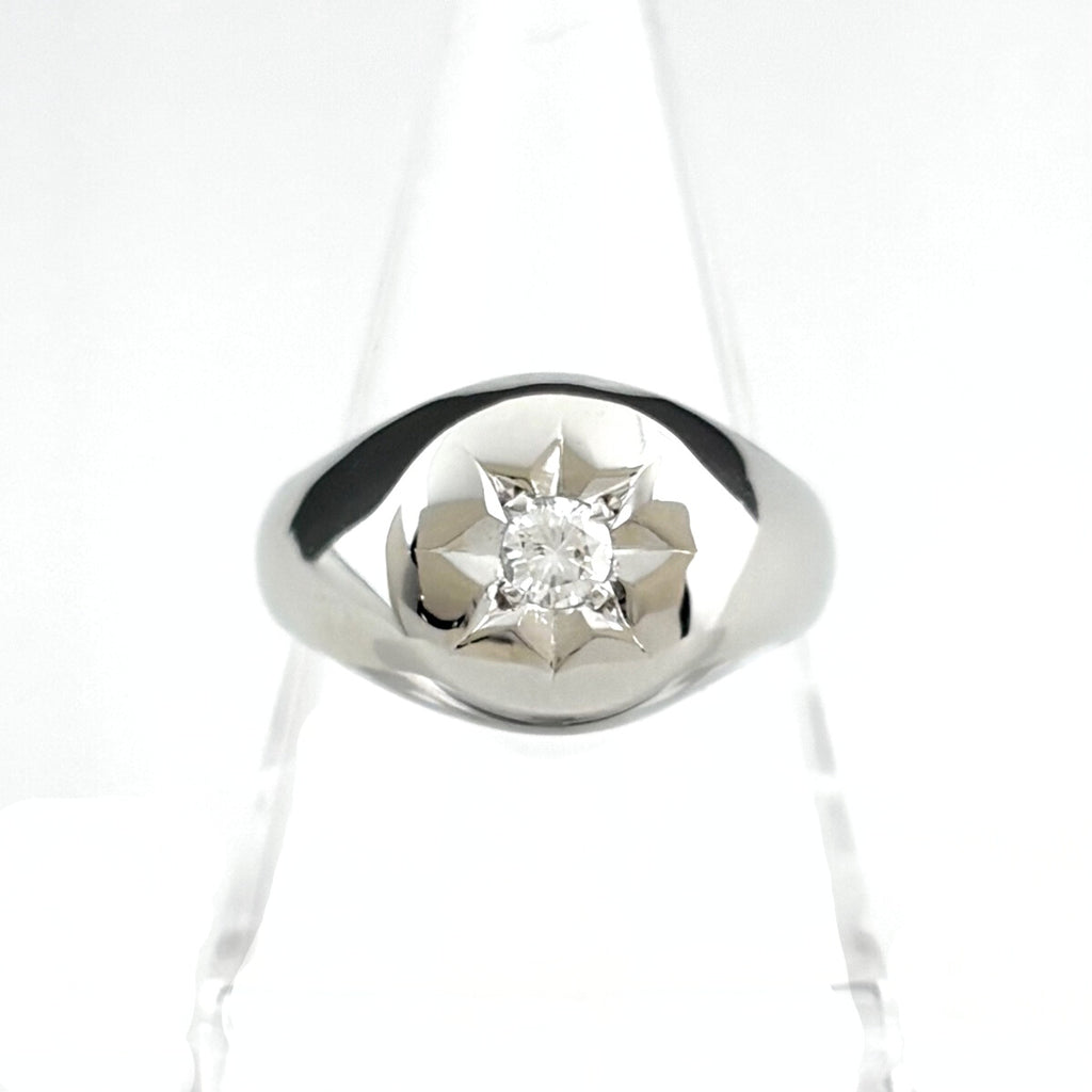 ダイヤモンド デザインリング プラチナ 指輪 リング 21号 Pt850 ダイヤモンド メンズ 【中古】nbjwl