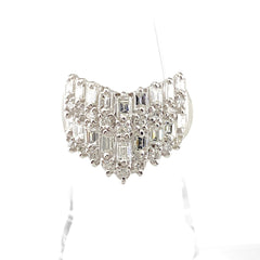 メレダイヤ デザインリング プラチナ 指輪 リング 12号 Pt900 ダイヤモンド レディース 【中古】nbjwl