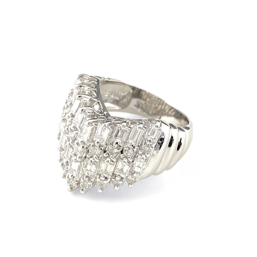 メレダイヤ デザインリング プラチナ 指輪 リング 12号 Pt900 ダイヤモンド レディース 【中古】nbjwl