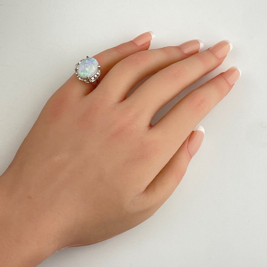 Pt900 オパール リング 10.5号 2.63ct レディース 【中古】nbjwl