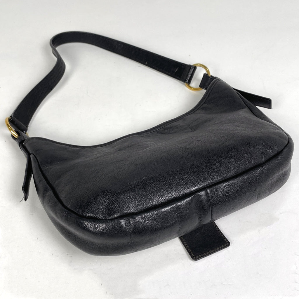 イヴ・サンローラン ロゴ ショルダーバッグ 肩掛け ワンショルダー ショルダーバッグ レザー ブラック レディース 【中古】brbag