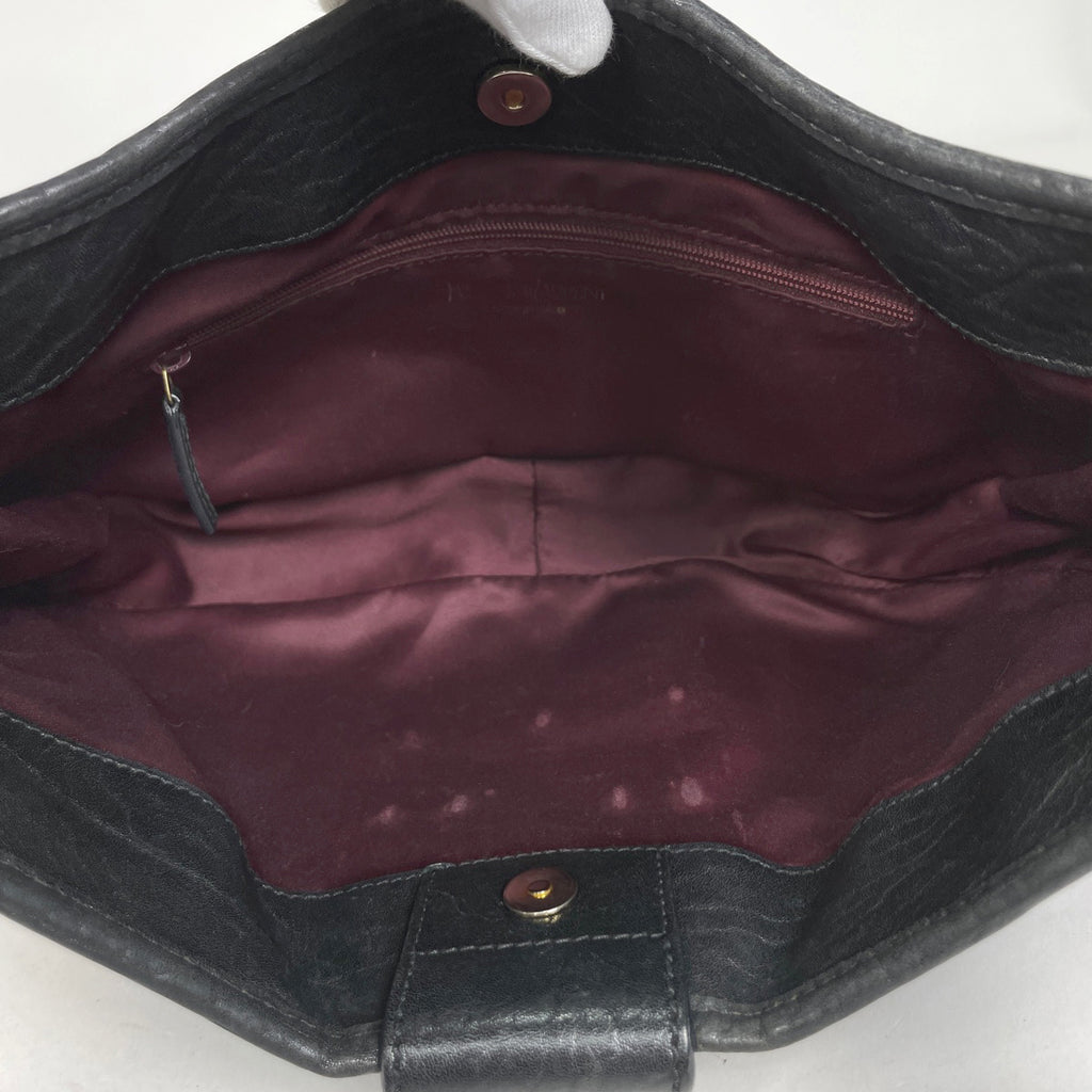 イヴ・サンローラン ロゴ ショルダーバッグ 肩掛け ワンショルダー ショルダーバッグ レザー ブラック レディース 【中古】brbag