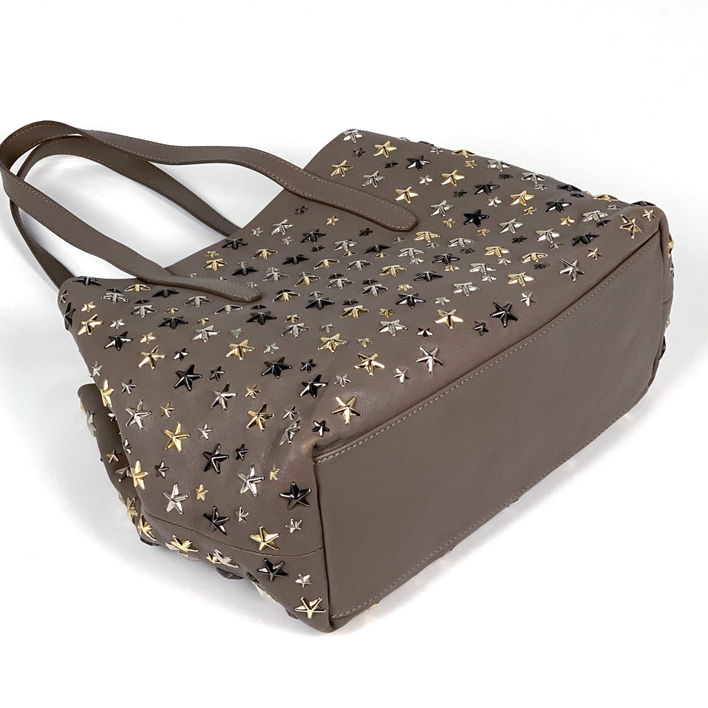 ジミーチュウ ロゴ トートバッグ スタースタッズ ショルダーバッグ トートバッグ レザー グレージュ レディース 【中古】brbag