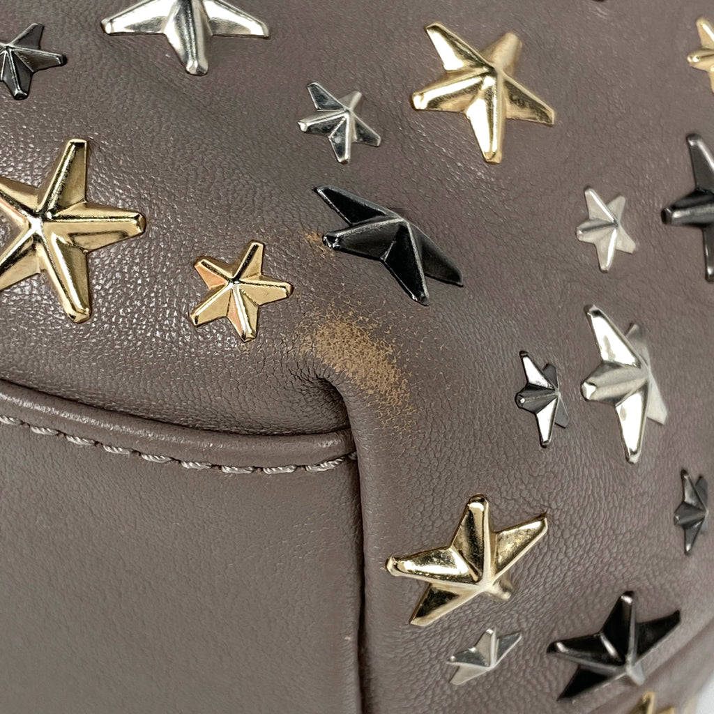 ジミーチュウ ロゴ トートバッグ スタースタッズ ショルダーバッグ トートバッグ レザー グレージュ レディース 【中古】brbag