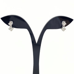 フラワーモチーフ デザインイヤリング プラチナ メレダイヤ 花 スイング イヤリング Pt900 ダイヤモンド レディース 【中古】nbjwl