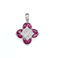 ルビー ペンダントトップ プラチナ メレダイヤ ペンダントトップ Pt900 ルビー ダイヤモンド レディース 【中古】nbjwl