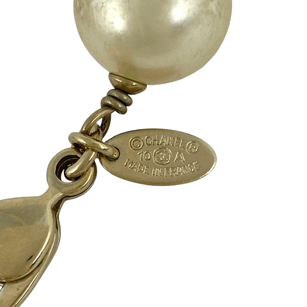 シャネル カメリア ネックレス ココマーク フェイクパール ロング 2連 ネックレス GP ゴールド レディース 【中古】bracc