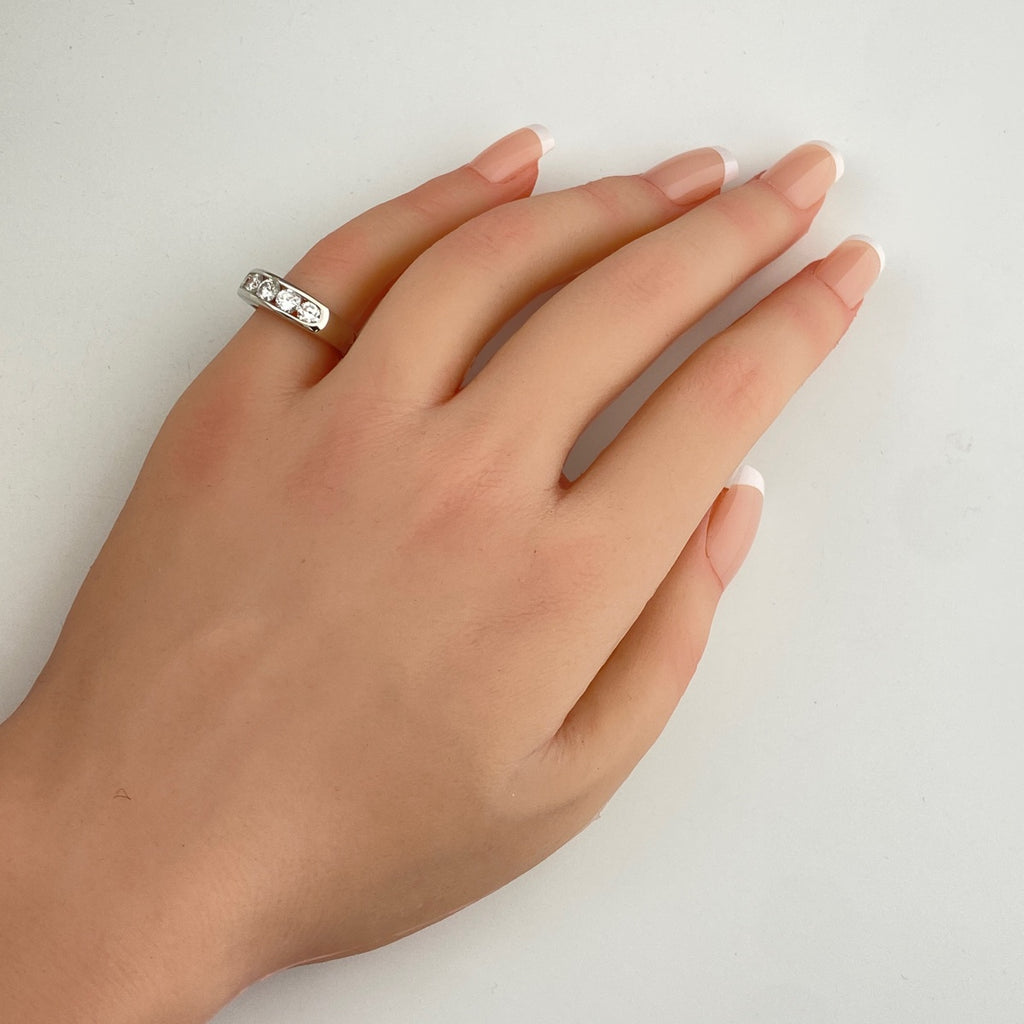 メレダイヤ デザインリング プラチナ 指輪 リング 13.5号 Pt900 ダイヤモンド レディース 【中古】nbjwl