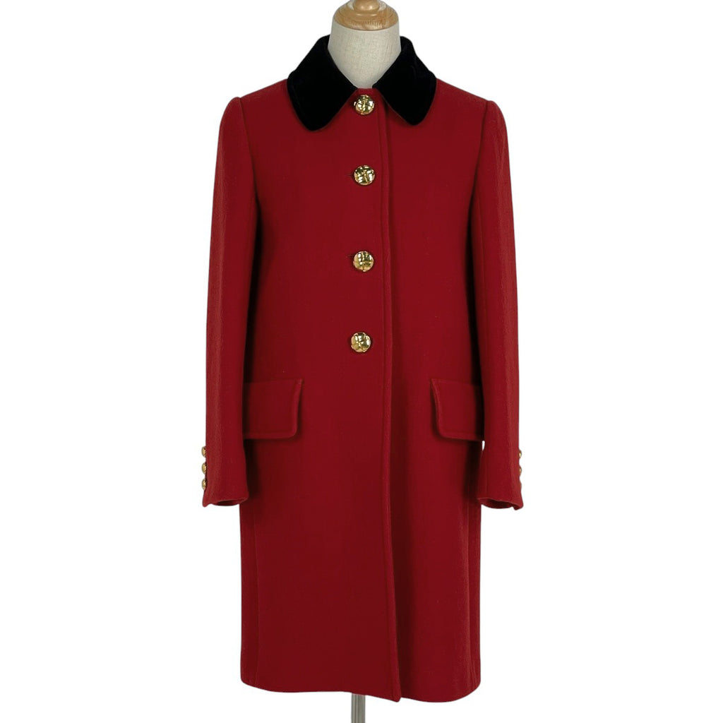 ミュウ ミュウ ウール コート MS1247 金ボタン アウター その他コート レッド ブラック レディース 【中古】brapp