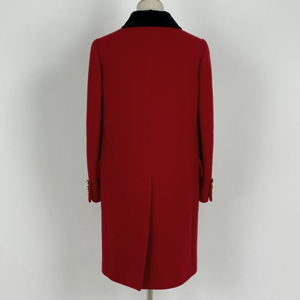 ミュウ ミュウ ウール コート MS1247 金ボタン アウター その他コート レッド ブラック レディース 【中古】brapp