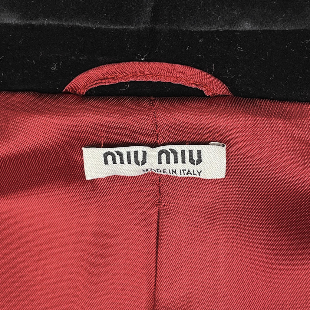 ミュウ ミュウ ウール コート MS1247 金ボタン アウター その他コート レッド ブラック レディース 【中古】brapp