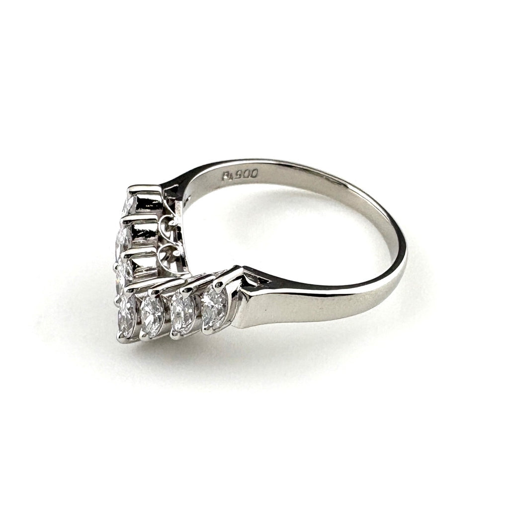 メレダイヤ デザインリング プラチナ 指輪 リング 10.5号 Pt900 ダイヤモンド レディース 【中古】nbjwl