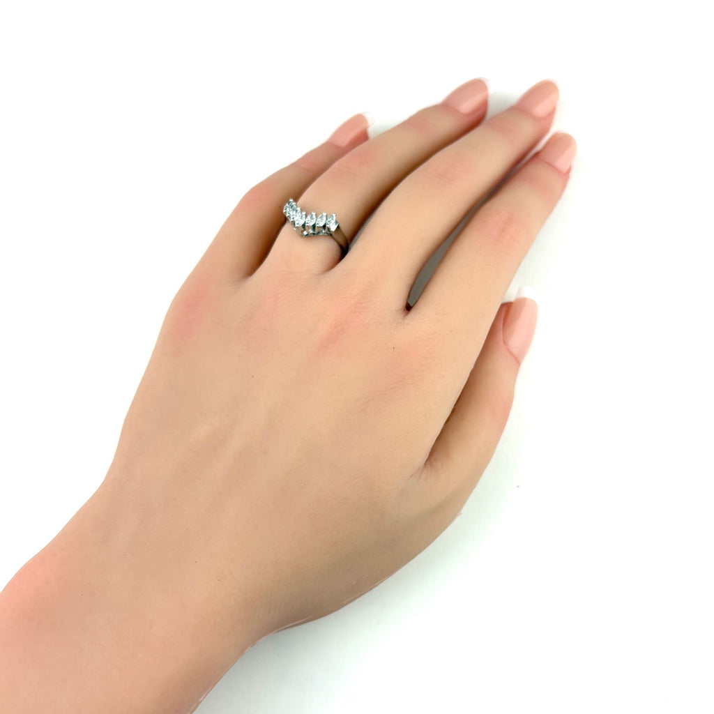 メレダイヤ デザインリング プラチナ 指輪 リング 10.5号 Pt900 ダイヤモンド レディース 【中古】nbjwl