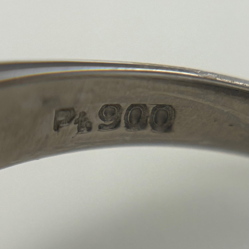 アクアマリン デザインリング プラチナ 指輪 メレダイヤ リング 11.5号 Pt900 アクアマリン ダイヤモンド レディース 【中古】nbjwl