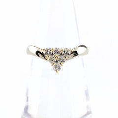 メレダイヤ デザインリング プラチナ YG イエローゴールド 指輪 リング 11号 Pt900 K18 ダイヤモンド レディース 【中古】nbjwl