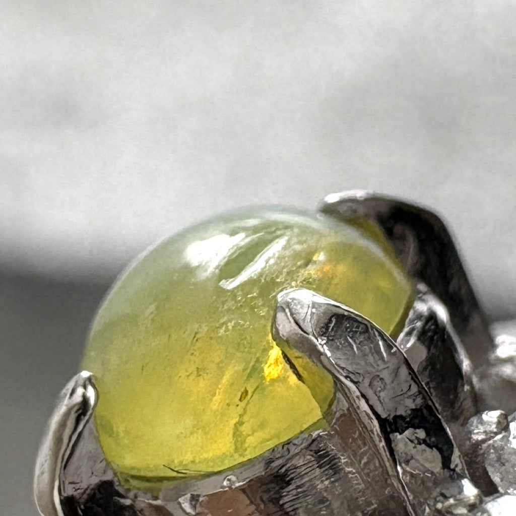 クリソベリルキャッツアイ デザインリング プラチナ 指輪 メレダイヤ リング 11号 Pt900 クリソベリルキャッツアイ ダイヤモンド レディース 【中古】nbjwl