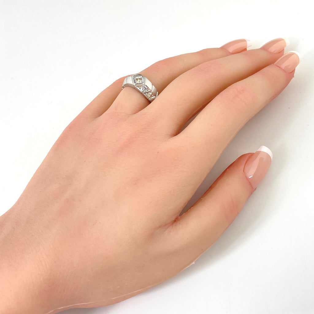 メレダイヤ デザインリング プラチナ 指輪 リング 12.5号 Pt900 ダイヤモンド レディース 【中古】nbjwl