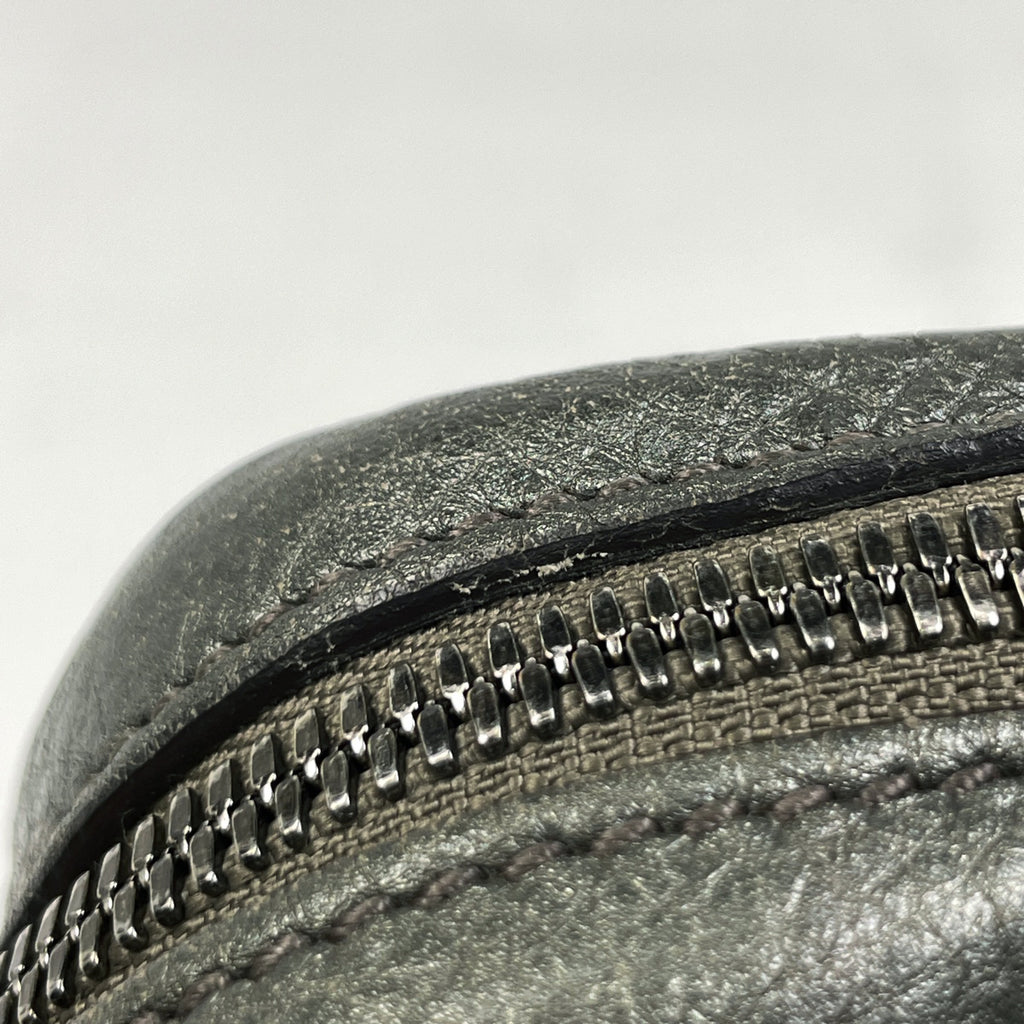 グッチ ソーホー ダブルチェーン ショルダーバッグ インターロッキングG タッセル フリンジ メタリック ショルダーバッグ レザー グリーン 308983 レディース 【中古】brbag