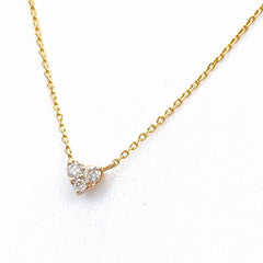 ヴァンドーム青山 ハートモチーフ デザインネックレス YG イエローゴールド ペンダント メレダイヤ ネックレス K18 ダイヤモンド レディース 【中古】brjwl