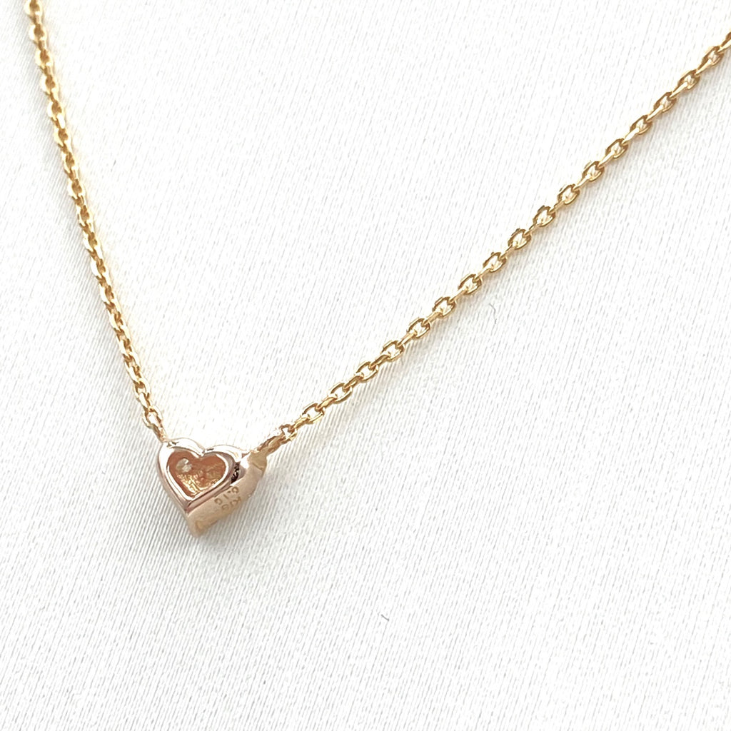 ヴァンドーム青山 ハートモチーフ デザインネックレス YG イエローゴールド ペンダント メレダイヤ ネックレス K18 ダイヤモンド レディース 【中古】brjwl