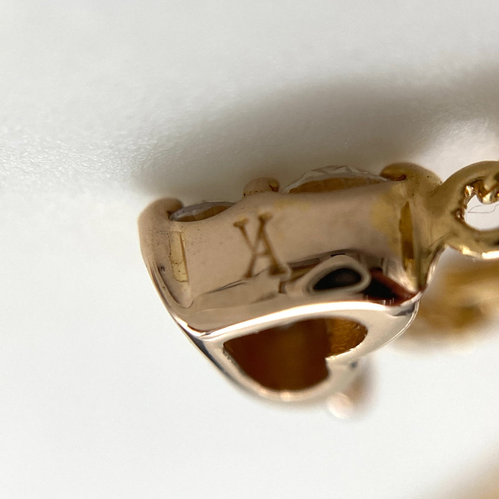 ヴァンドーム青山 ハートモチーフ デザインネックレス YG イエローゴールド ペンダント メレダイヤ ネックレス K18 ダイヤモンド レディース 【中古】brjwl