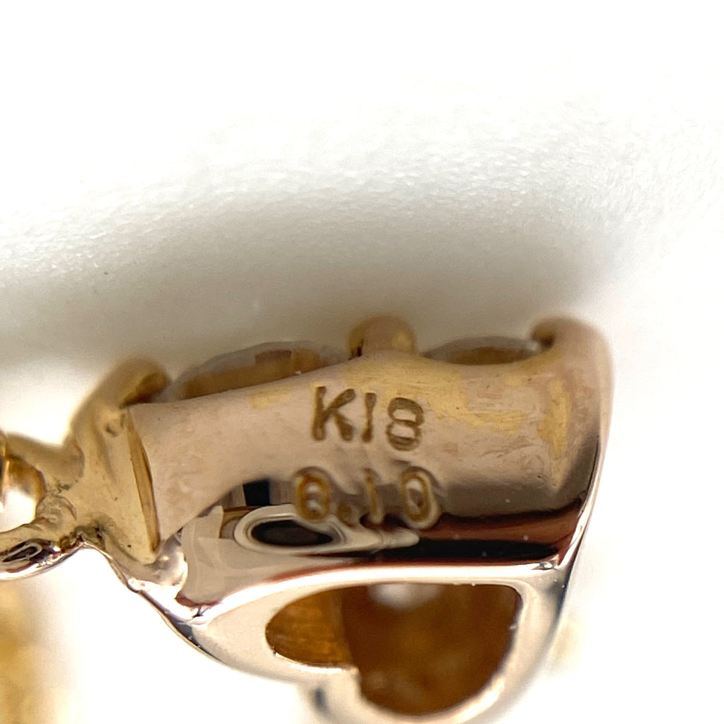 ヴァンドーム青山 ハートモチーフ デザインネックレス YG イエローゴールド ペンダント メレダイヤ ネックレス K18 ダイヤモンド レディース 【中古】brjwl