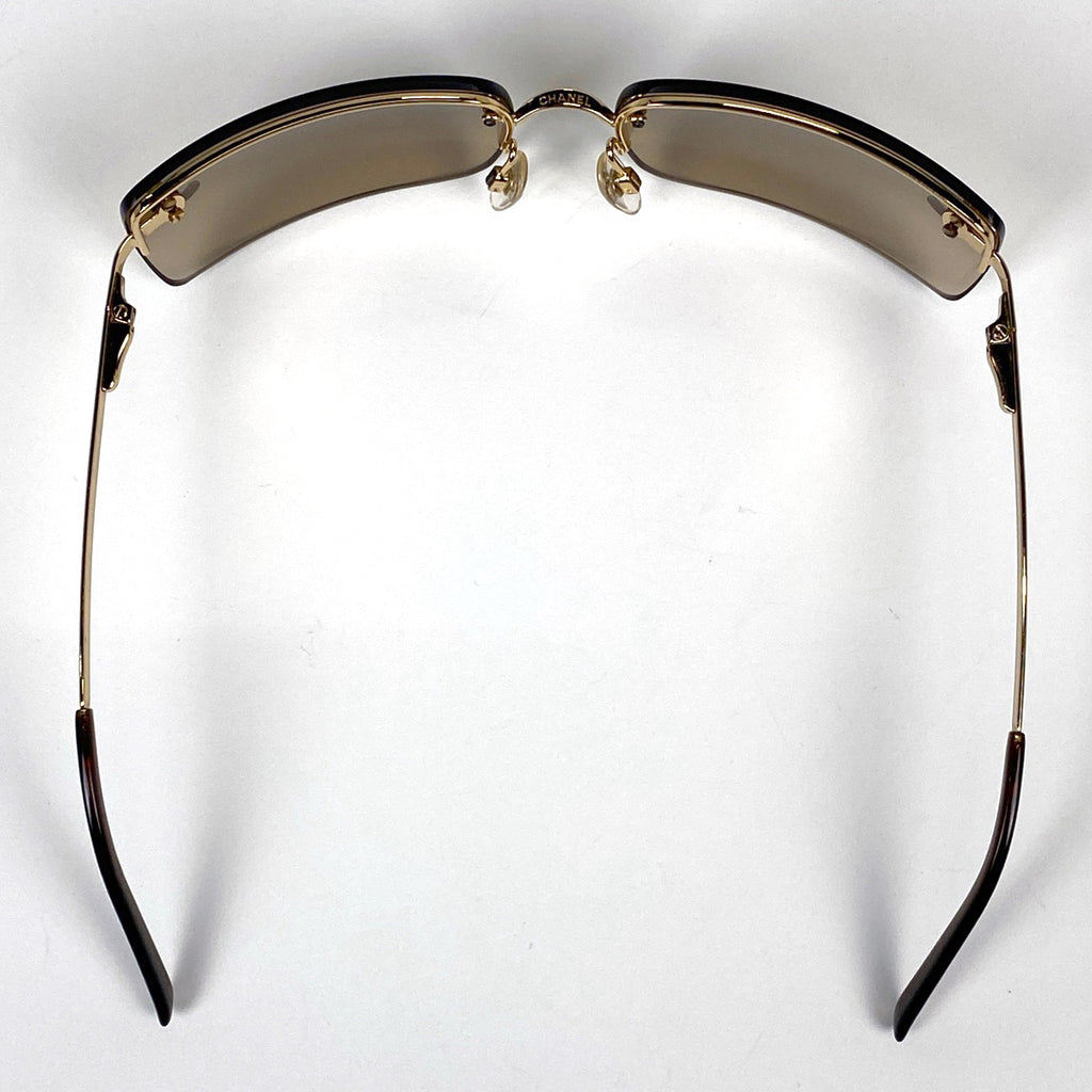 シャネル ココマーク サングラス グラデーション アイウェア サングラス メタル ラインストーン ブラウン ゴールド 4104B レディース 【中古】brbag