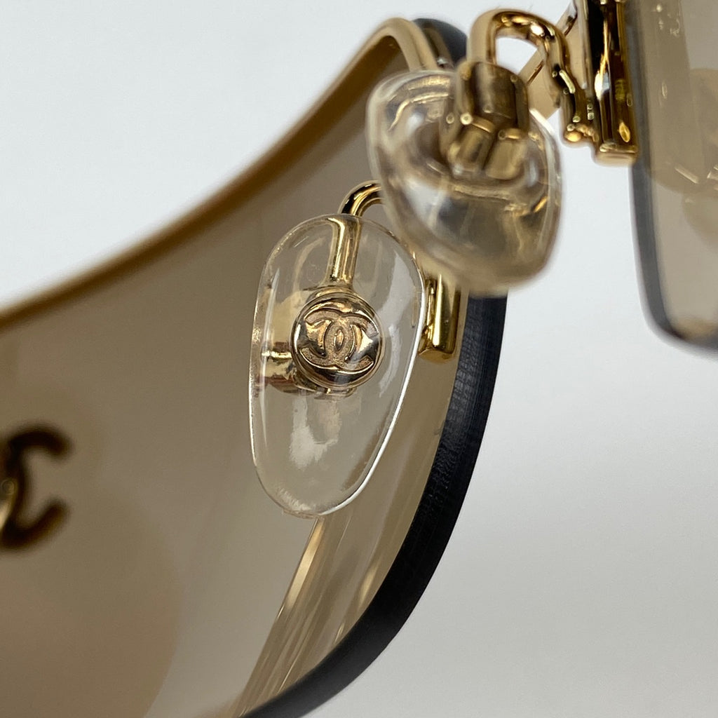 シャネル ココマーク サングラス グラデーション アイウェア サングラス メタル ラインストーン ブラウン ゴールド 4104B レディース 【中古】brbag